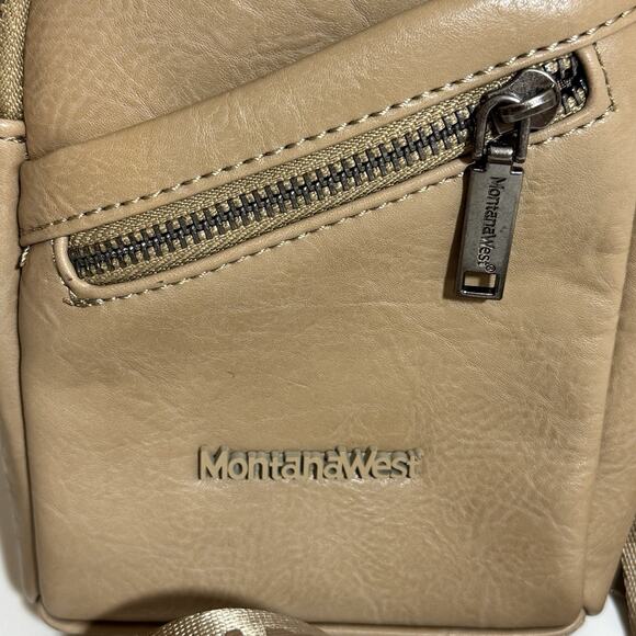 Montana West Longhorn Whipstitch Sling Bag with Guitar Strap. 3 compartment - Picture 8 of 9